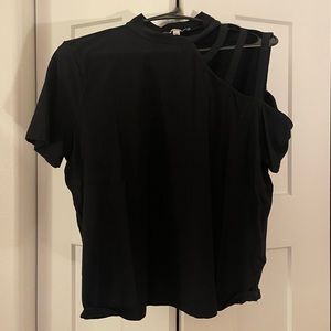 Express, black, size XL, open shoulder, cropped